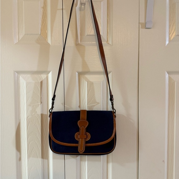 Pappagallo Blue Navy Canvas Crossbody Shoulder Bag - Picture 4 of 10